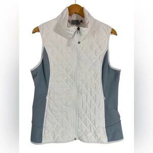 Athleta Women's Quilted Vest - White and Gray